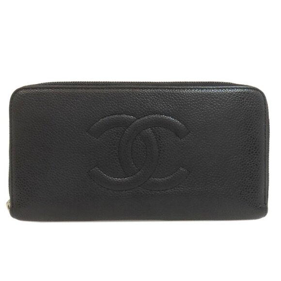 CHANEL Handbags - CHANEL Black Logo Wallet